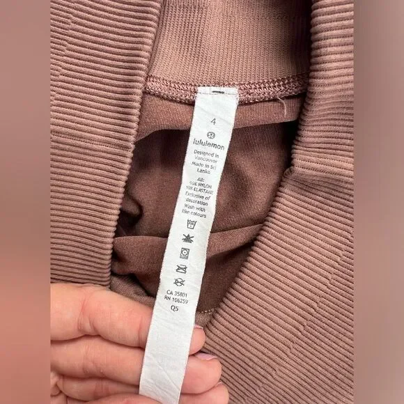 Lululemon Seamless Dusty Rose Pink Brown Leggings Size 4 - Picture 6 of 8